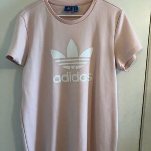 Adidas light pink jersey dress